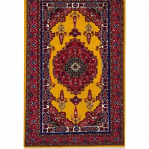 قالیچه خراسان چله و گل ابریشم ۲۱۴×۱۳۴