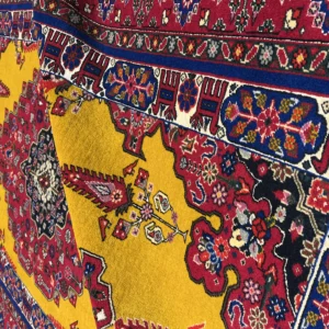 قالیچه خراسان چله و گل ابریشم ۲۱۴×۱۳۴