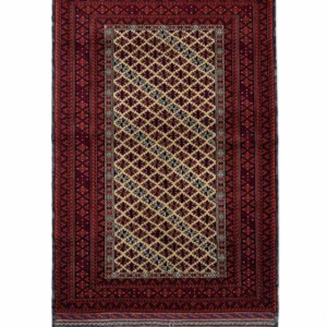 فرش دستباف 1.5 متری بلوچ چله پشم با ابعاد ۱۷۵x۱۱۲