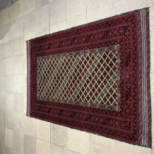 فرش دستباف 1.5 متری بلوچ چله پشم با ابعاد ۱۷۵x۱۱۲